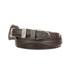 Lucchese-inc Belts Seville Stitch Goat Tapered :: Chocolate