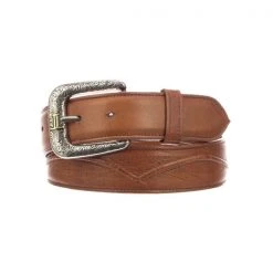 Lucchese-inc Belts Seville Stitch Baby Buffalo :: Cognac