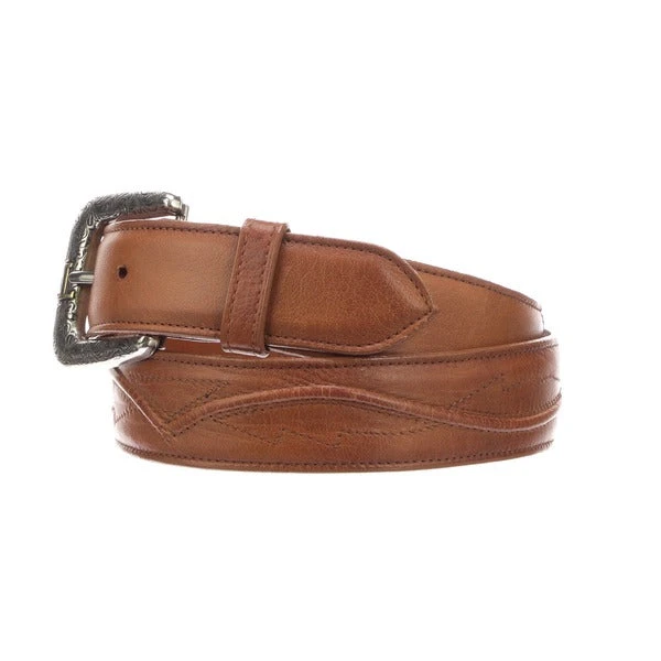 Lucchese-inc Belts Seville Stitch Baby Buffalo :: Cognac Lucchese-inc Belts Seville Stitch Baby Buffalo :: Cognac