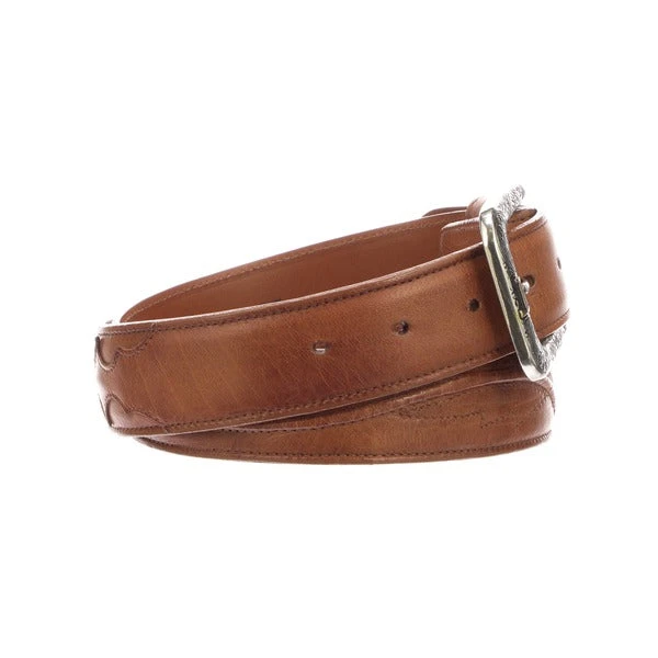 Lucchese-inc Belts Seville Stitch Baby Buffalo :: Cognac Lucchese-inc Belts Seville Stitch Baby Buffalo :: Cognac