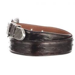 Lucchese-inc Full Quill Ostrich Tapered :: Black Cherry Belts
